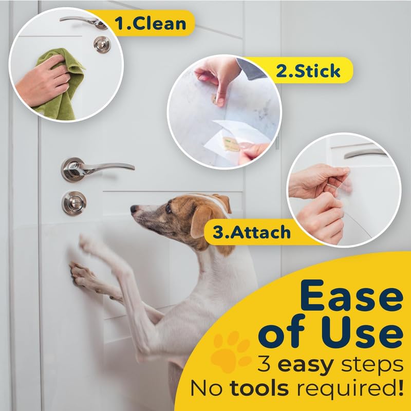 Protecto 35.5X15.5 Door Protector From Dog Scratching - Cat & Dog Scratch Guard For Indoor/Outdoor Use - Easy Install On Walls,